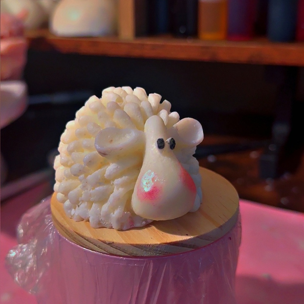 Adorable White sheep candle
